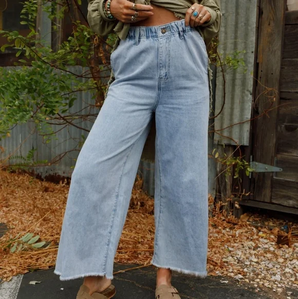 Three Bird Nest Light Blue Wide-Leg Jeans - Picture 2 of 11